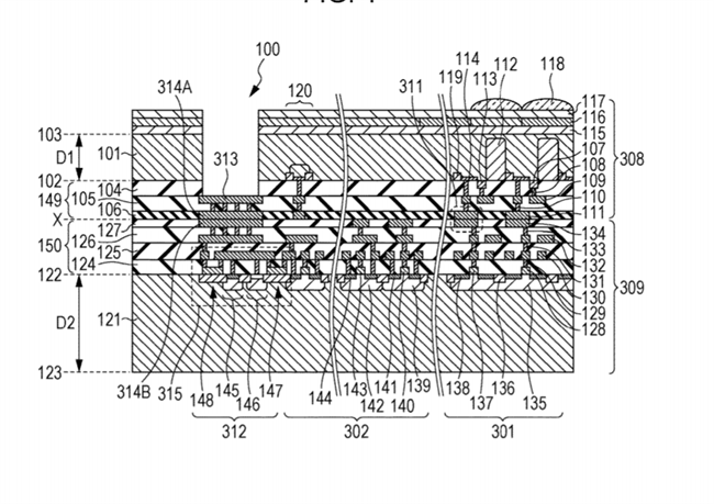 Canon Patent Application: Stacked Sensor