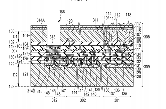 Canon Patent Application: Stacked Sensor