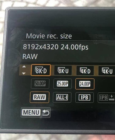 Sneak look: EOS R5 8K recording options