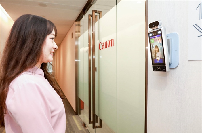 Canon using camera smile AI for work access