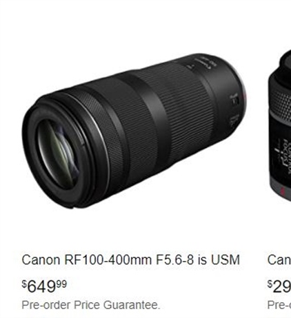 Upcoming Canon RF 100-400 and RF 16mm images and price leak