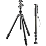 Gitzo GT1545T Series 1 Traveler Carbon Fiber Tripod with Center Ball Head & GM2542 Carbon Fiber Monopod