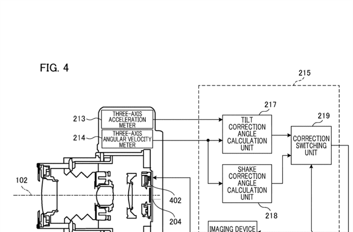 Canon patent application on sensor stablization