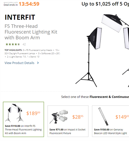 Deal of the Day: B&H Lighting deals - up to $1025 off