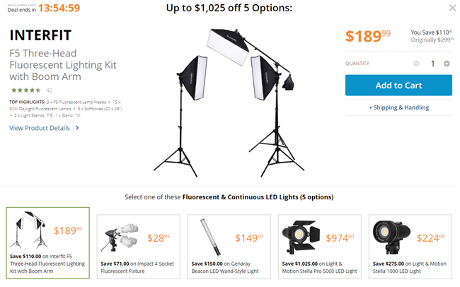 Deal of the Day: B&H Lighting deals - up to $1025 off