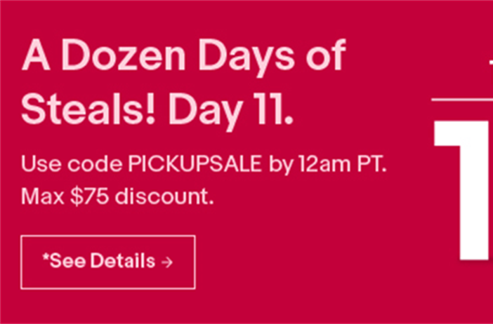 Ebay one day only deal 10-15% off
